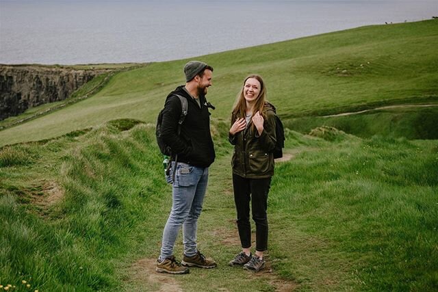 An epic secret proposal on the Cliffs of Moher, now that's what I call a proposal! With lots of quiet trails and viewpoints, Matthew and Ellie were able to celebrate their engagement away from the tourists and take in the amazing views. Thinking of p