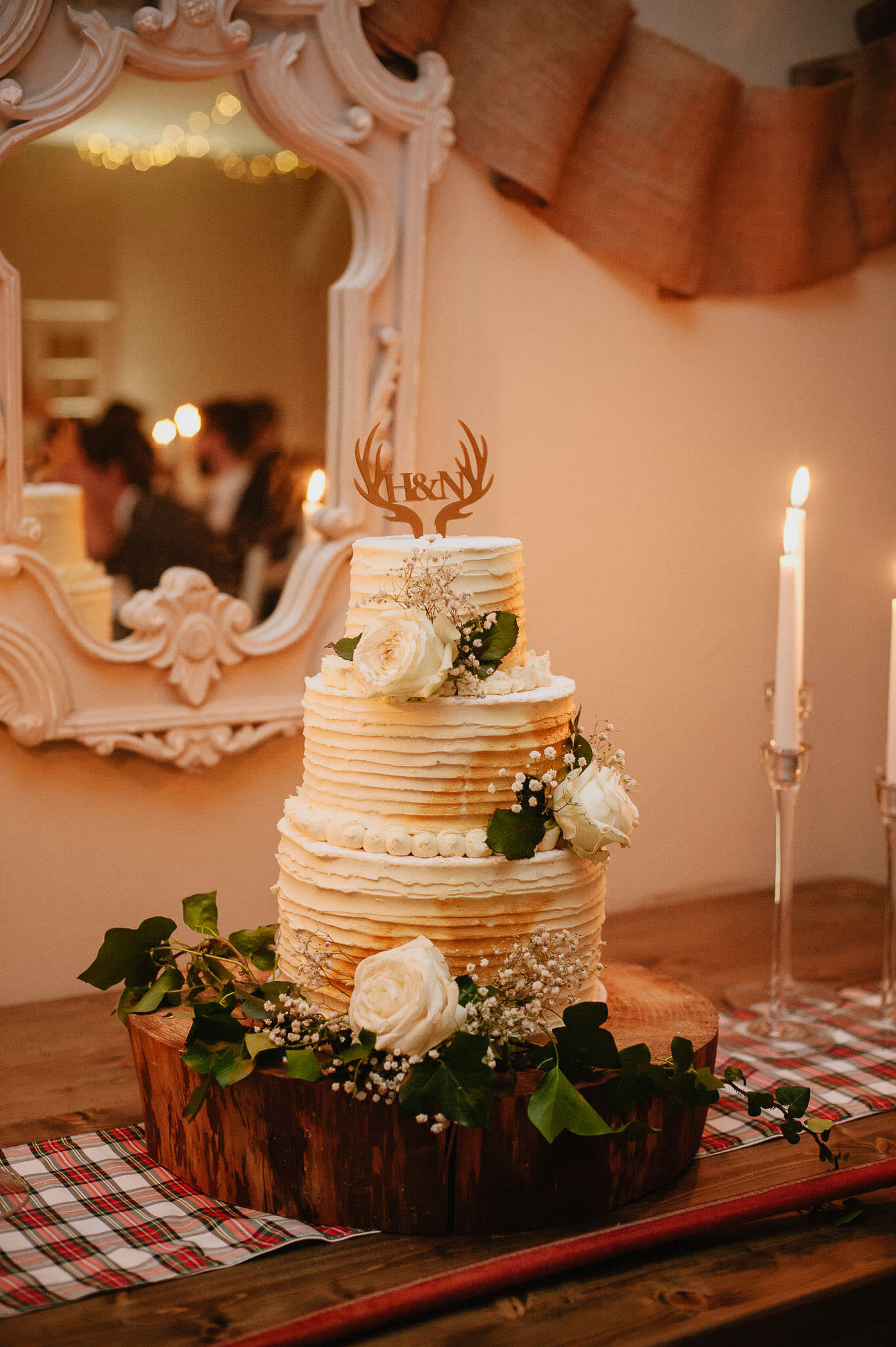 wedding cake with flowers from best Irish wedding vendors.